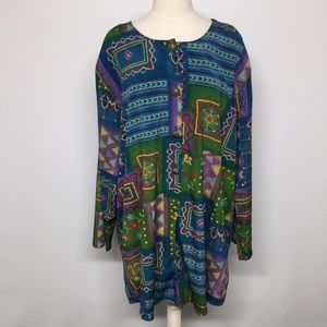 Maggie Sweet Button Down Long Sleeve Tunic